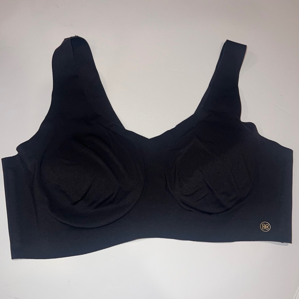 Honeylove Crossover Bra Women Large Black LWBRO101 Wire-Free Seamless Support